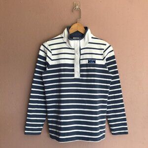 L.L. Bean Cream and Gray Striped Top